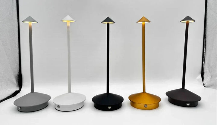 SerenLight modern minimalist portable LED table lamp, offering warm ambiance & versatile cordless lighting.