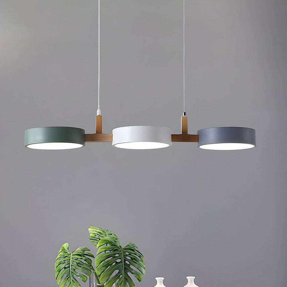Energy-saving LED pendant lamp with adjustable glow, ideal modern lighting for kitchen islands.