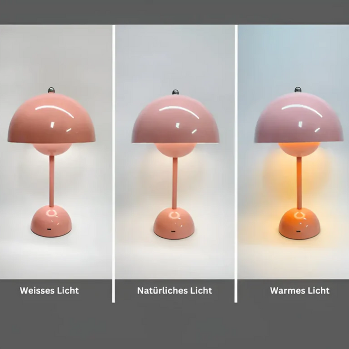 Adjustable brightness wireless lamp, sleek Scandinavian style, ideal modern lighting for desks or bedside.