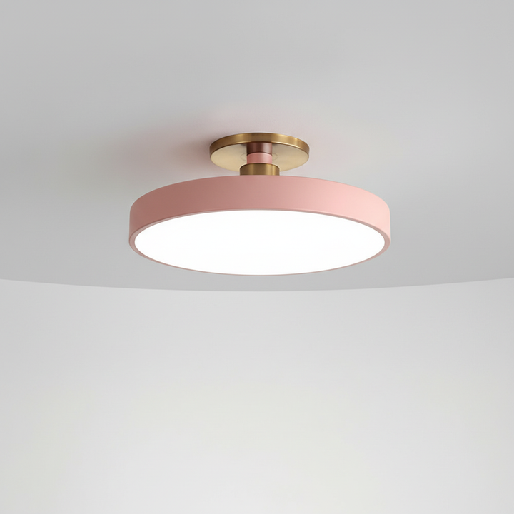 Helligon modern semi-recessed LED ceiling light, offering soft, comfortable illumination for ambiance.