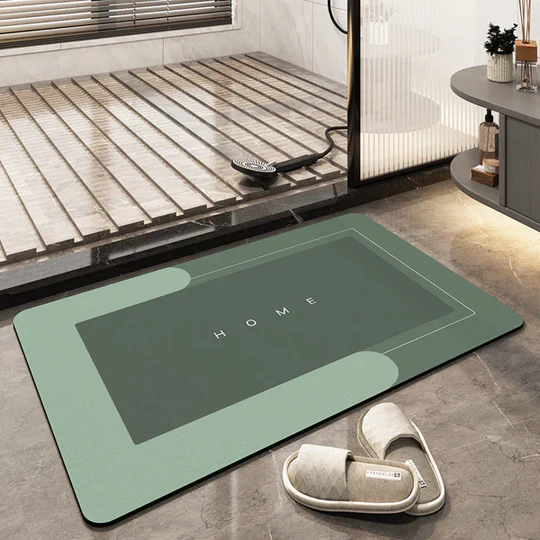 Modern super absorbent floor mat for kitchen or bathroom. Quick dry & non-slip design enhances home safety & decor.