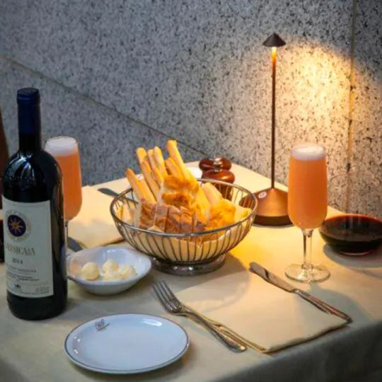 Rechargeable LED lamp for accent lighting, portable, wireless, and sleek modern design.