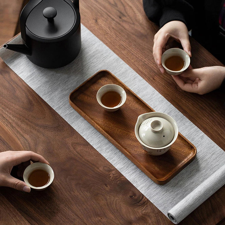 Handcrafted natural wood display tray for home decor, coffee, and kitchen organization.