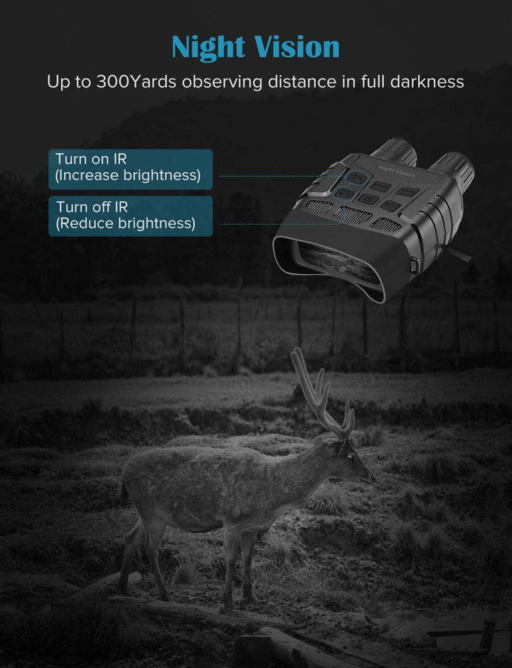 Surveillance binoculars with night vision, designed for outdoor gear & long-range viewing