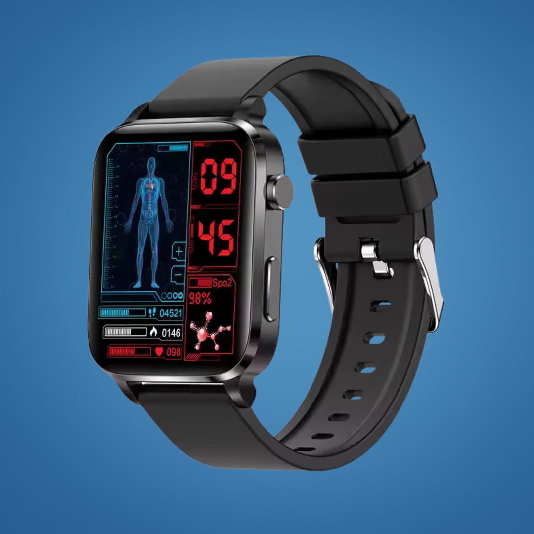 Pain-free non-invasive diabetes smartwatch; essential wearable tech for adult blood sugar & glucose tracking.