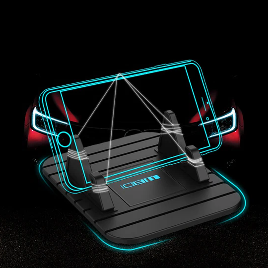 Universal non-slip car phone holder, a stable dashboard mount for safe GPS navigation and hands-free viewing.