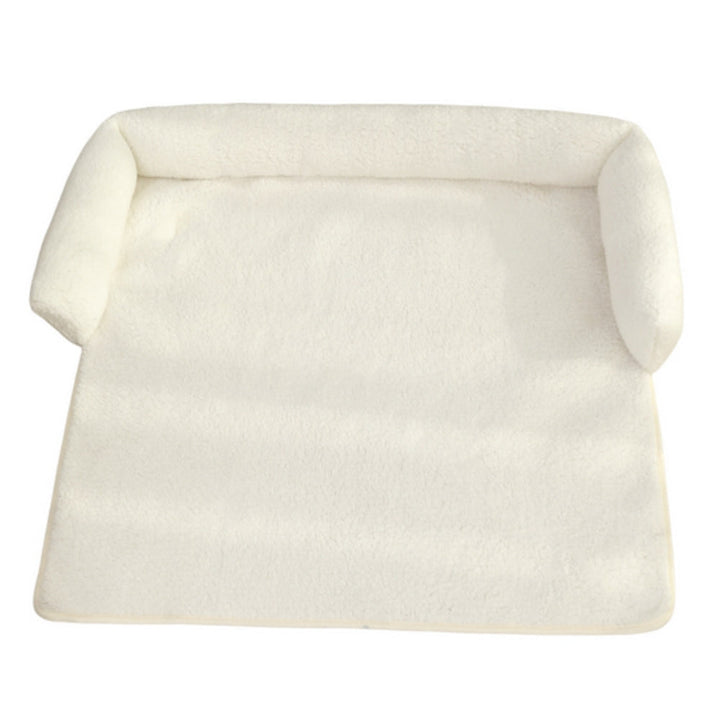 Cozy non-slip pet blanket with a neck pillow, perfect for small to medium dogs and cats. Comfortable pet mat.