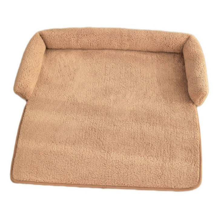 Soft pet blanket & cat mat with a supportive neck pillow; non-slip design, ideal for small to medium pets to relax.