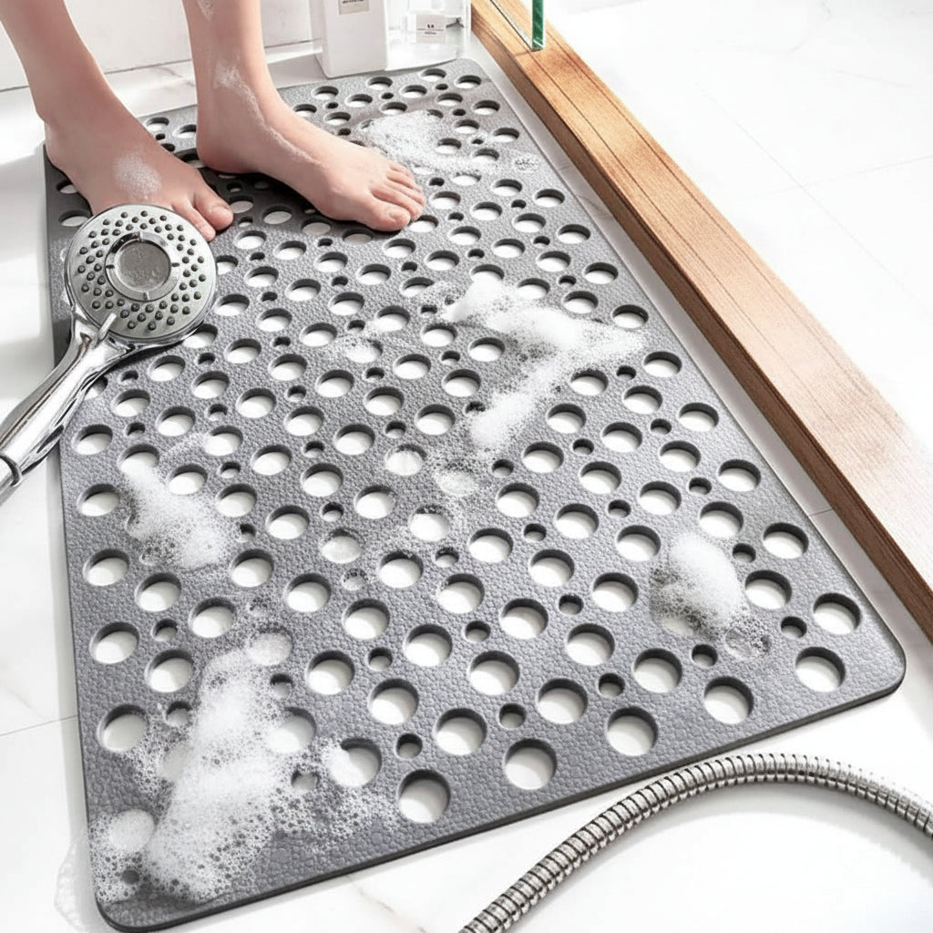 Enhance home safety with this durable, non-slip shower mat, offering wet floor protection.