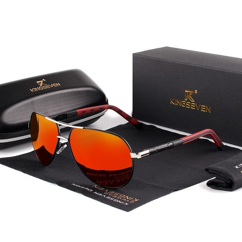 "Occhiali da sole polarizzati uomo vintage, montatura alluminio leggera, lenti scure, design elegante, protezione UV400"