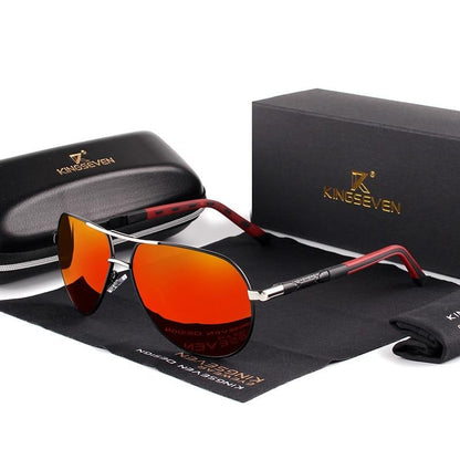 "Occhiali da sole polarizzati uomo vintage, montatura alluminio leggera, lenti scure, design elegante, protezione UV400"