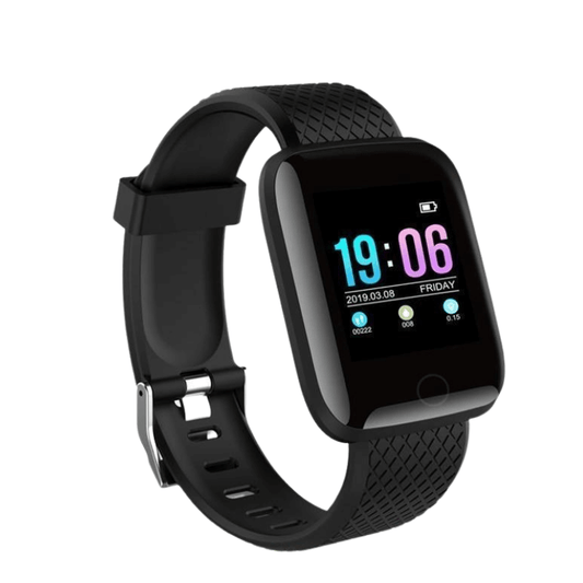 "Orologio fitness tracker impermeabile, design moderno, cinturino confortevole, colori vari, ideale per attività sportive."