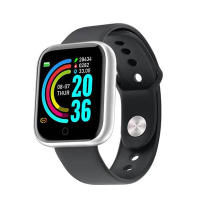 "Orologio fitness tracker impermeabile, design moderno, cinturino confortevole, colori vari, ideale per attività sportive."