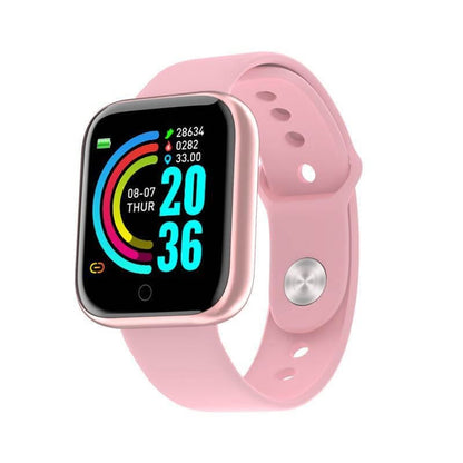 "Orologio fitness tracker impermeabile, design moderno, cinturino confortevole, colori vari, ideale per attività sportive."