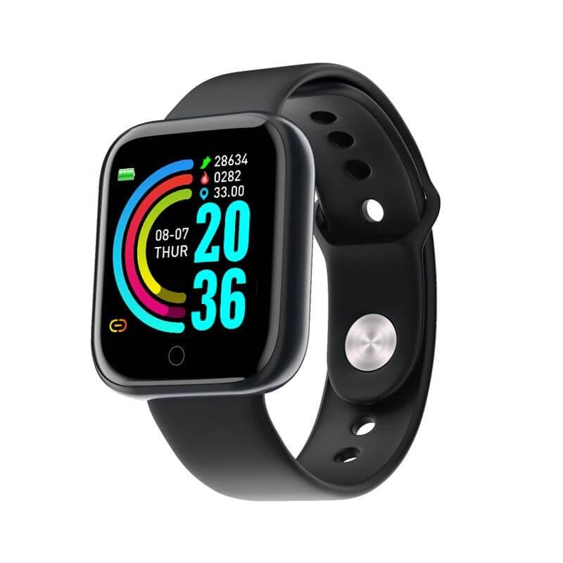"Orologio fitness tracker impermeabile, design moderno, cinturino confortevole, colori vari, ideale per attività sportive."