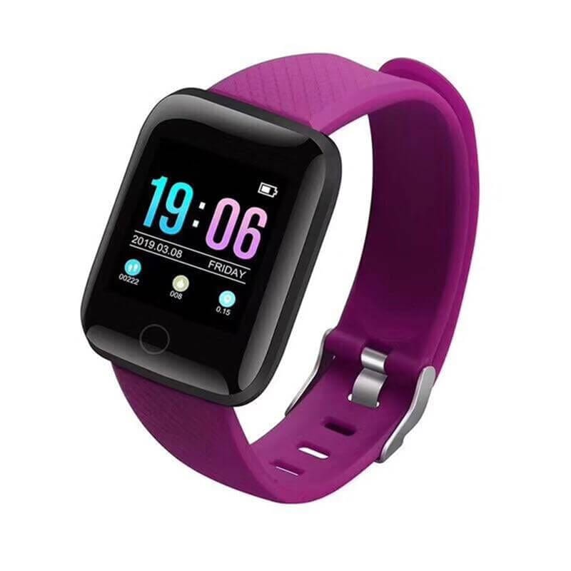 "Orologio fitness tracker impermeabile, design moderno, cinturino confortevole, colori vari, ideale per attività sportive."