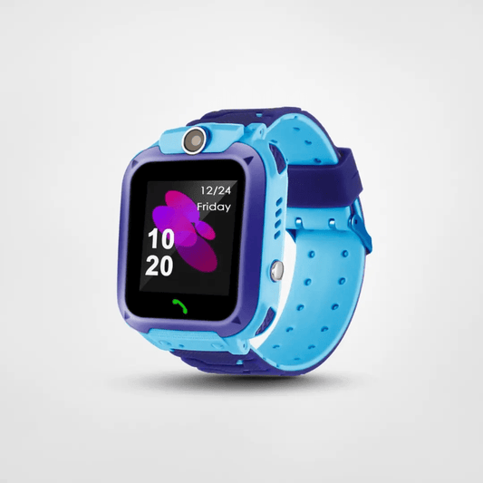 "Orologio GPS Smart per bambini, cinturino blu, schermo touchscreen, funzioni sicurezza e educative, ideale per tranquillità 