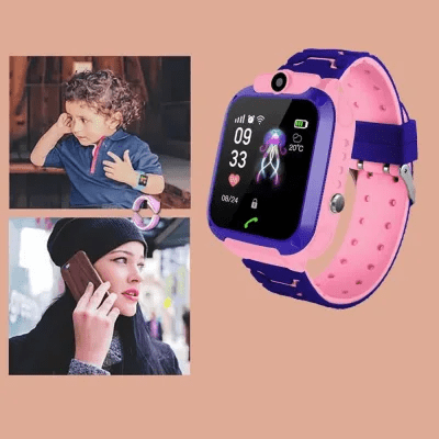 "Orologio GPS Smart per bambini, cinturino blu, schermo touchscreen, funzioni sicurezza e educative, ideale per tranquillità 