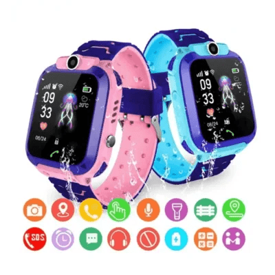 "Orologio GPS Smart per bambini, cinturino blu, schermo touchscreen, funzioni sicurezza e educative, ideale per tranquillità 