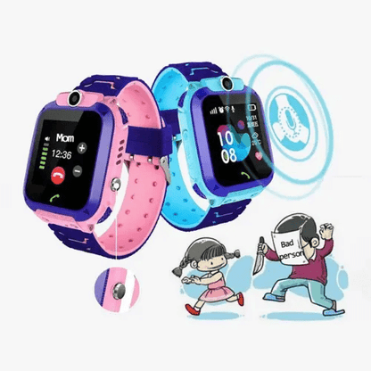 "Orologio GPS Smart per bambini, cinturino blu, schermo touchscreen, funzioni sicurezza e educative, ideale per tranquillità 