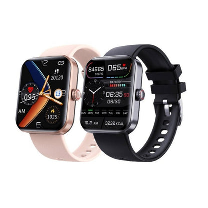 "Orologio moderno nero per monitoraggio glicemia dal polso senza dolore, con display touchscreen e funzionalità salute"