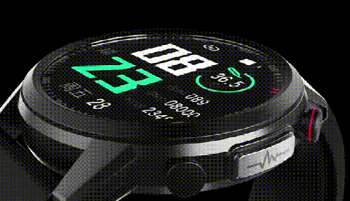 "Orologio smart uomo moderno con display ampio, monitoraggio glicemico non invasivo e cinturino in gomma nera, IP67 resistent