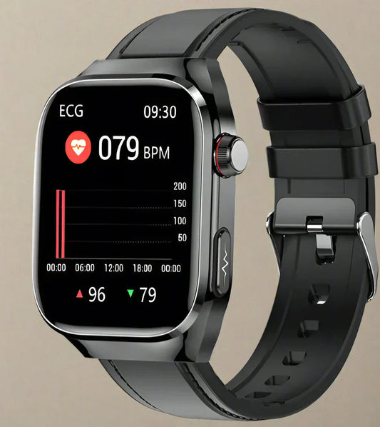 Orologio Smartwatch Salute con display AMOLED da 2.04, cinturino in silicone, monitor ECG e zuccheri per uomo/donna.