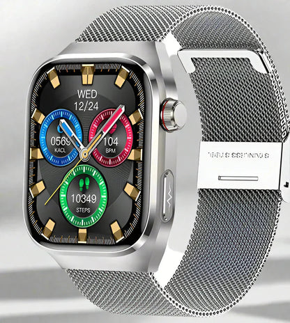Orologio Smartwatch Salute con display AMOLED da 2.04, cinturino in silicone, monitor ECG e zuccheri per uomo/donna.
