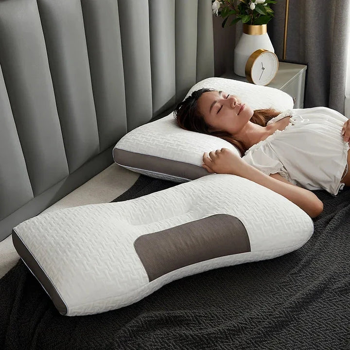Orthopedic cervical neck pillow for restful sleep, providing neck pain relief & posture correction.