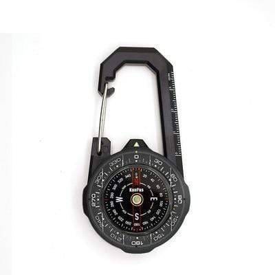 Hiking compass with a strong carabiner clip, ideal for travel and survival situations.