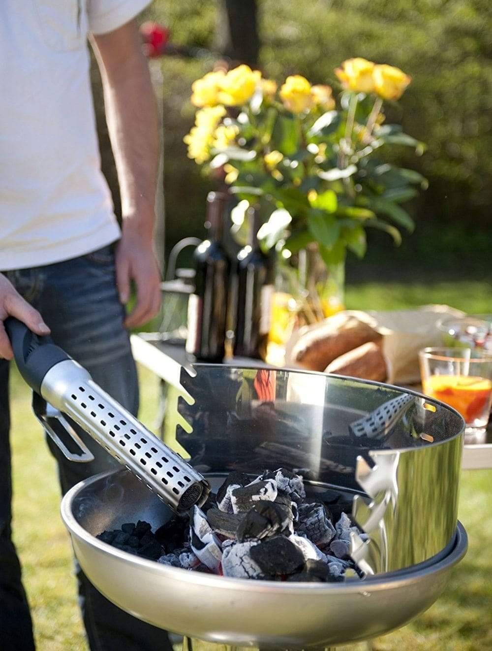 Outdoor Electric BBQ Grill Fire Starter, ignites charcoal quickly and safely for efficient outdoor cooking.