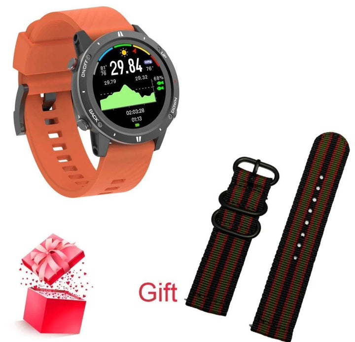 Durable outdoor sports GPS smartwatch, altimeter for elevation tracking, and accurate heart rate
