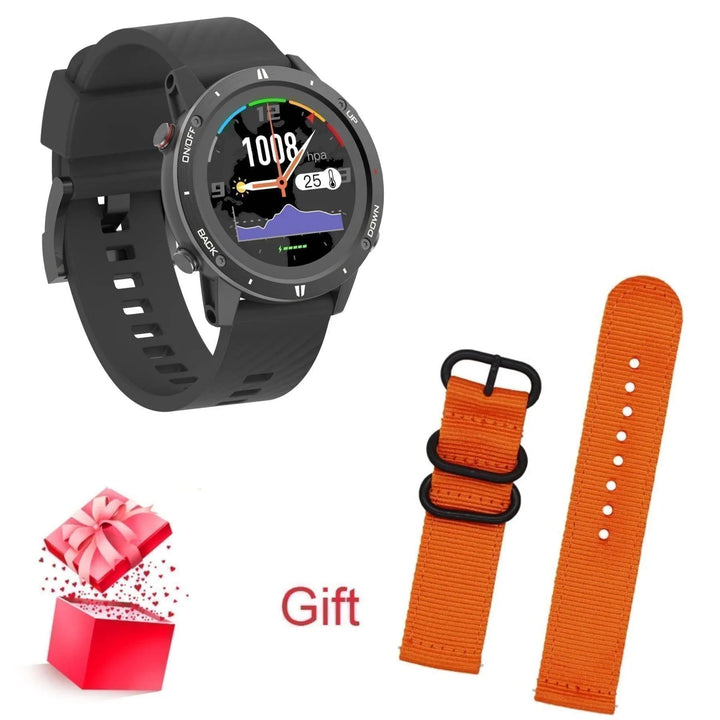 Waterproof outdoor GPS smartwatch for adults, heart rate, altimeter, and smart notifications