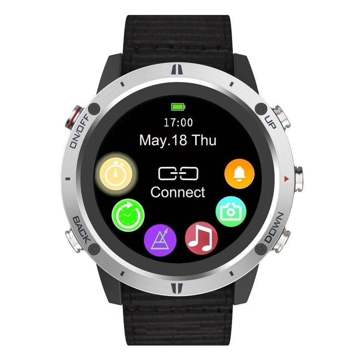 Waterproof outdoor smartwatch for sports with built-in GPS, altimeter, and compass features