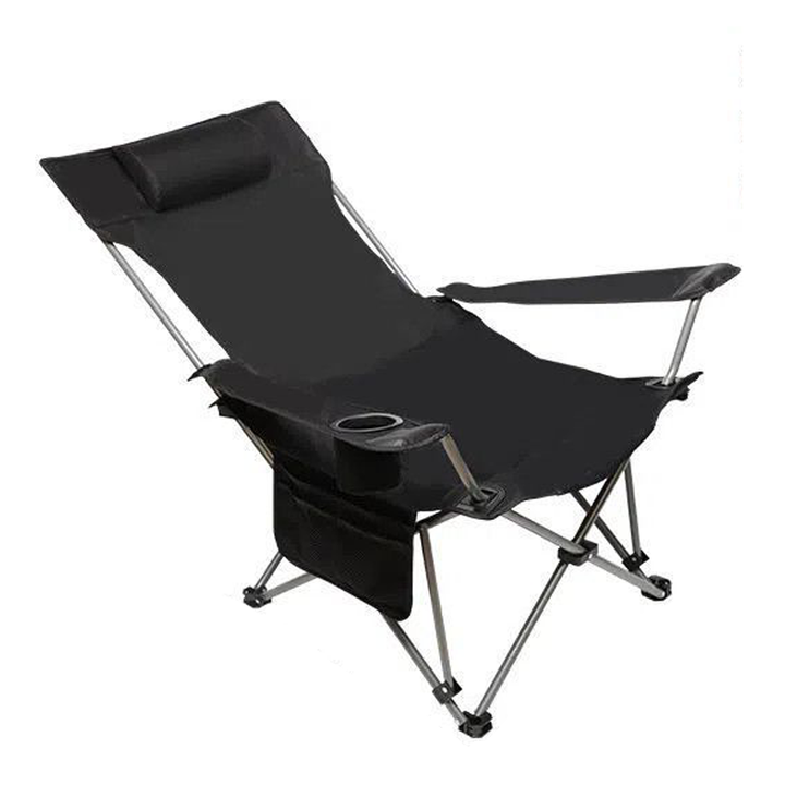 Portable aluminum camping recliner for outdoor relaxation and camp comfort