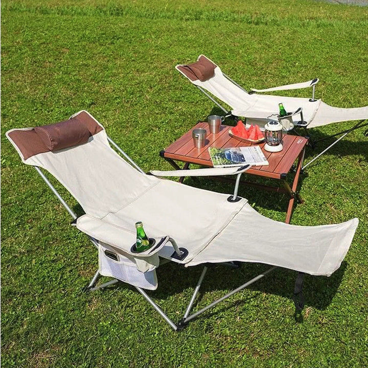 Durable aluminum camping recliner, ideal for various outdoor activities