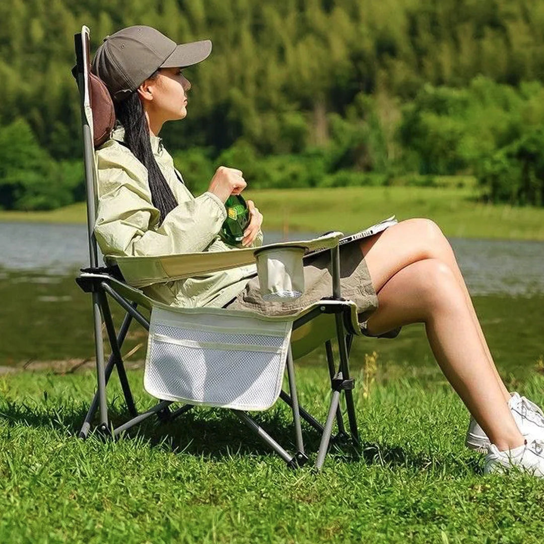 Reclining camping chair for ultimate outdoor comfort, adjustable design