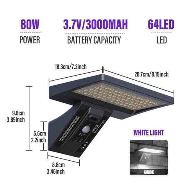 Compact outdoor solar LED street lamp, waterproof and easy to install for pathways