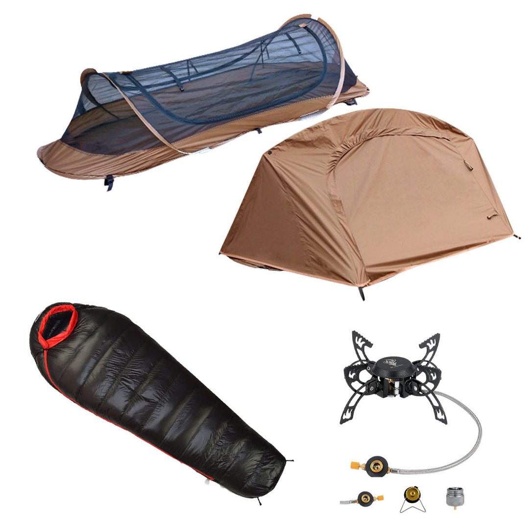 Professional outdoor survival bundle, designed for camping, hiking, and emergency use.