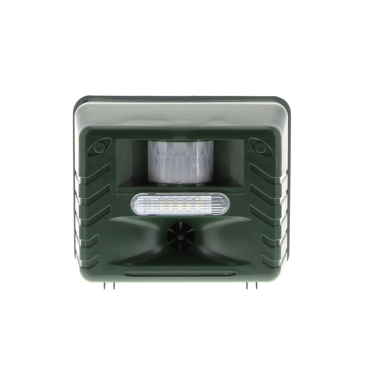 Outdoor ultrasonic bird deterrent for gardens & yards, effective woodpecker & pest control.