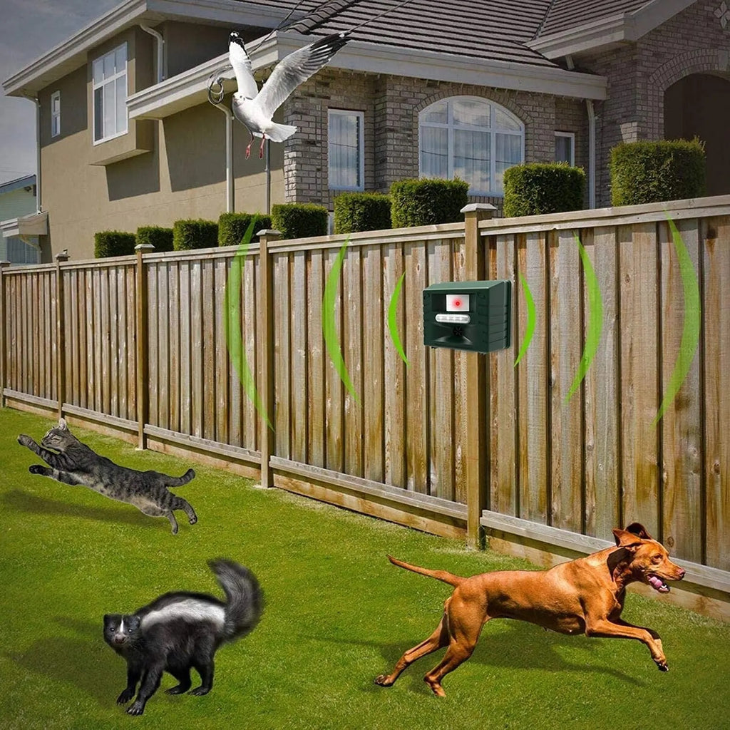 Keep woodpeckers away with this outdoor ultrasonic bird control & pest repeller.