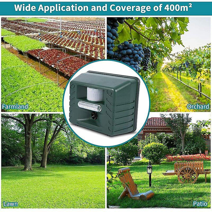 Protect your garden from woodpeckers with this humane outdoor ultrasonic bird repeller.