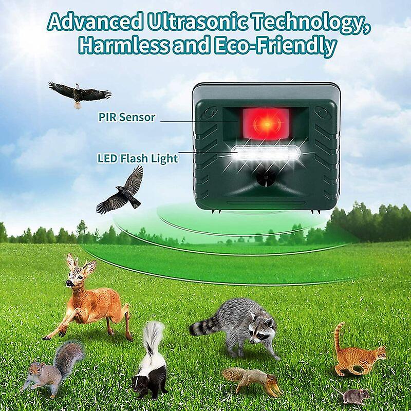 Effective outdoor ultrasonic repeller for woodpeckers, providing humane bird & pest control.