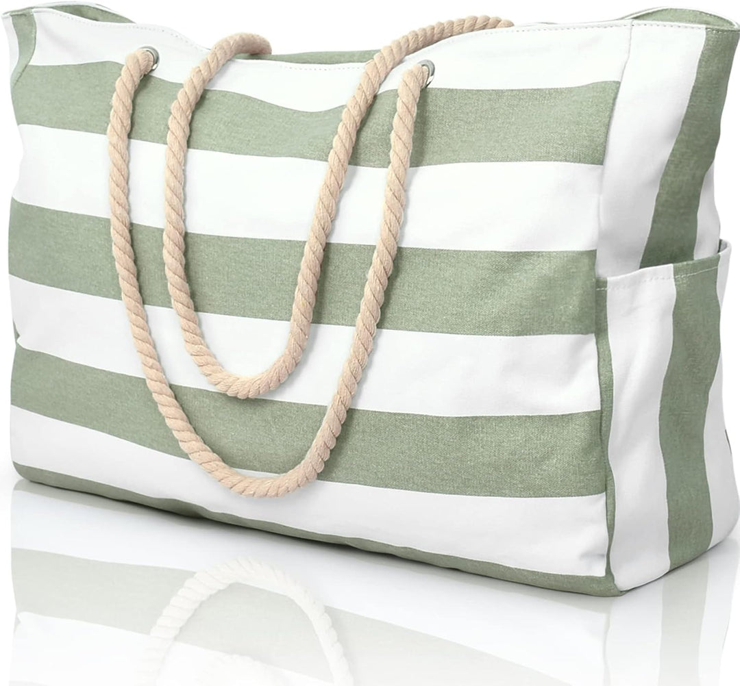 Premium oversized waterproof beach tote for women, sandproof & durable summer travel bag.