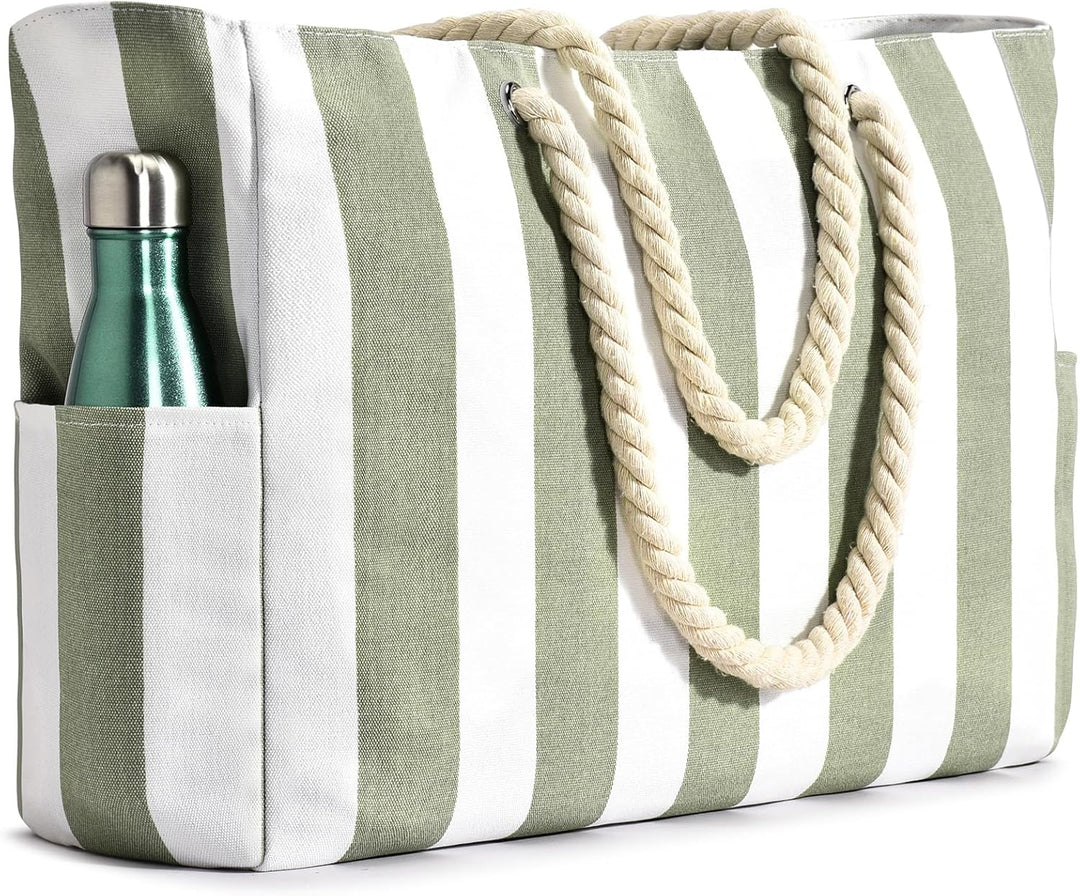 Spacious waterproof oversized beach tote for women, sandproof and durable for trips.