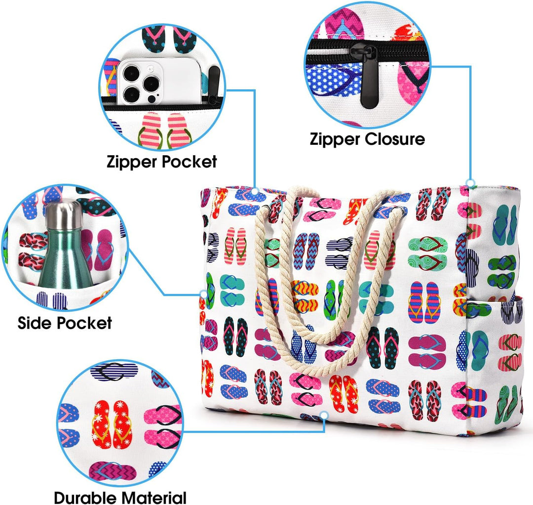 Women's oversized sandproof beach tote, waterproof & durable for all your summer needs.