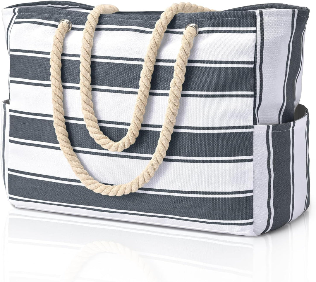 Large women's waterproof beach bag, sandproof & durable, a must-have summer accessory.