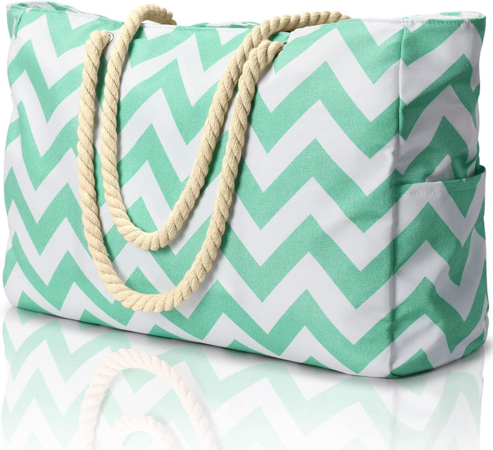 Fashionable oversized waterproof tote for women, sandproof & durable for the beach.