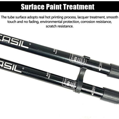 Pair of hiking trekking poles with quick-lock system for easy adjustment