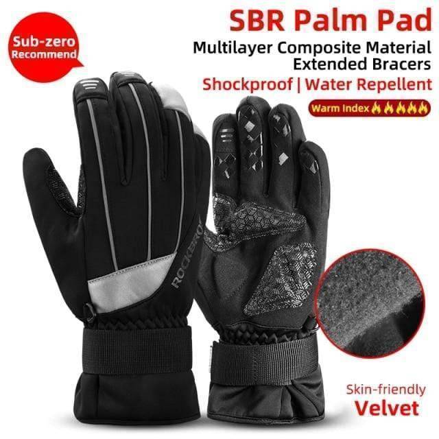 Full finger cycling gloves in black, offering touchscreen compatibility for all outdoor bicycle sports
